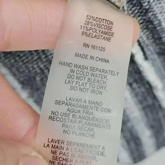 Sioni Women's L Black & White Striped Hooded Open front Cardigan Sweater   29PT - Picture 6 of 8